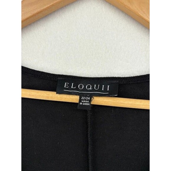 Eloquii women's Black Blouse Size 22/24 Crossing Layered V Neck - Picture 4 of 6